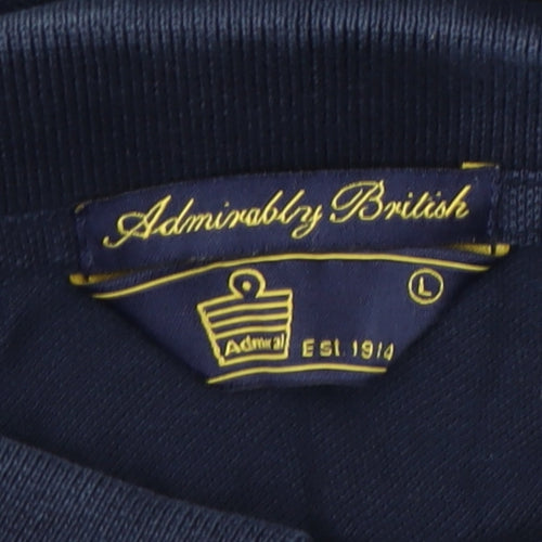 Admiral Men's Blue Polo Shirt L Short Sleeve
