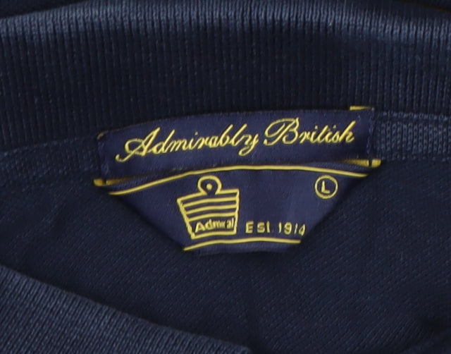 Admiral Men's Blue Polo Shirt L Short Sleeve
