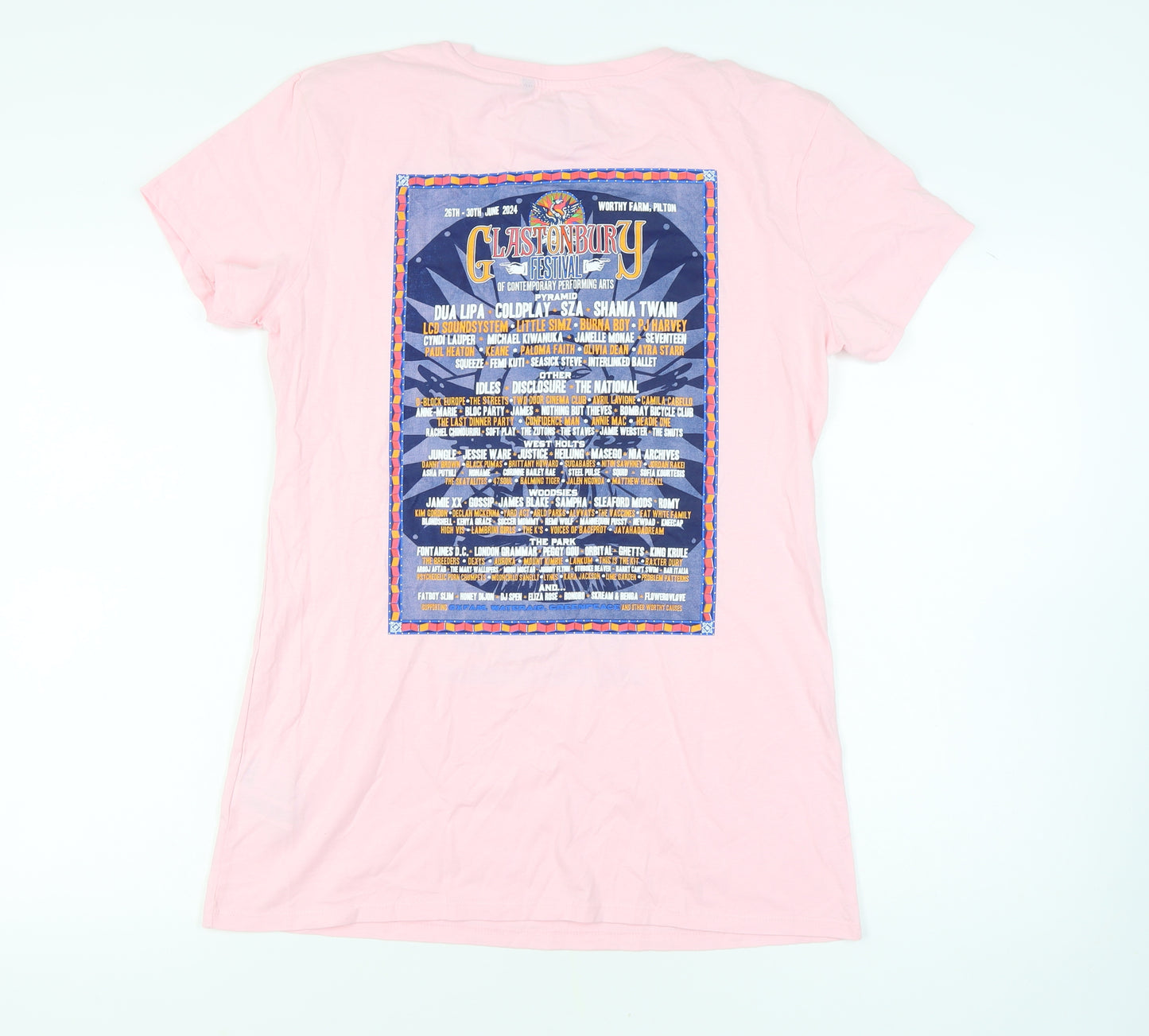 Glastonbury Festival Pink Unisex T-Shirt XL