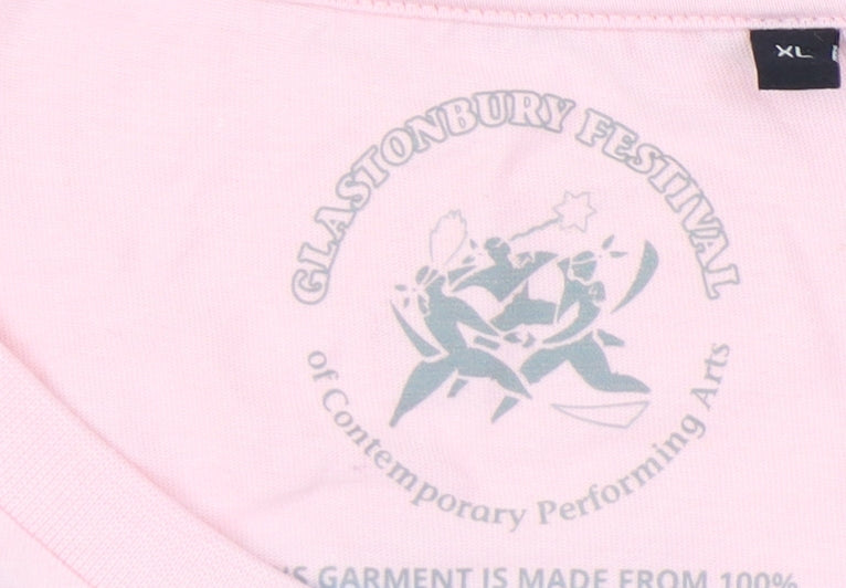 Glastonbury Festival Pink Unisex T-Shirt XL