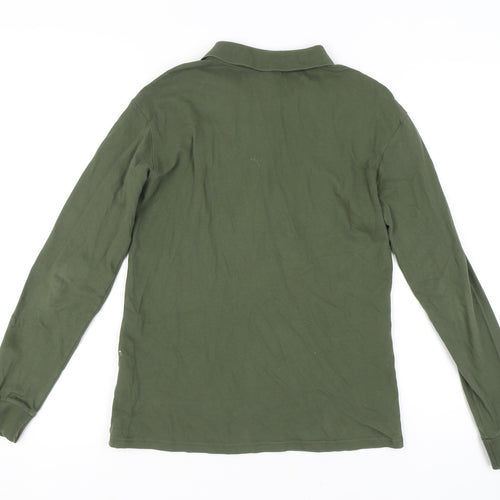 Father Sons Green Men's M Long Sleeve Polo