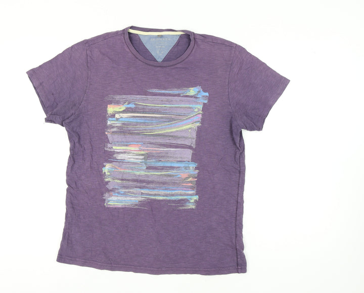 Debenhams Men's Purple Art Graphic Cotton T-Shirt M