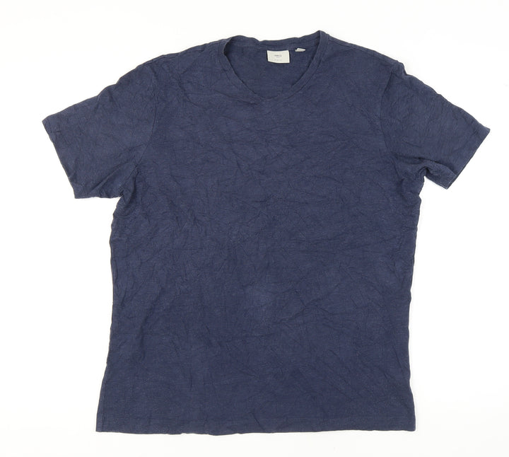 MNG Man Blue Slim Fit V-Neck T-Shirt - Size L