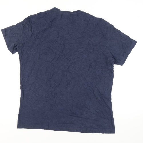 MNG Man Blue Slim Fit V-Neck T-Shirt - Size L