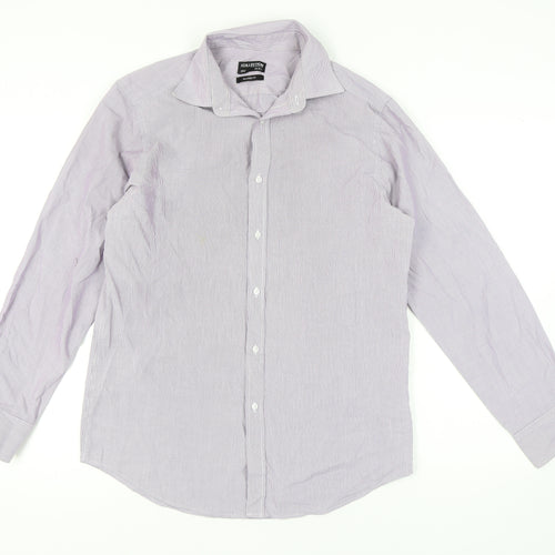 Debenhams Men's Grey Striped Classic Fit Shirt 15.5