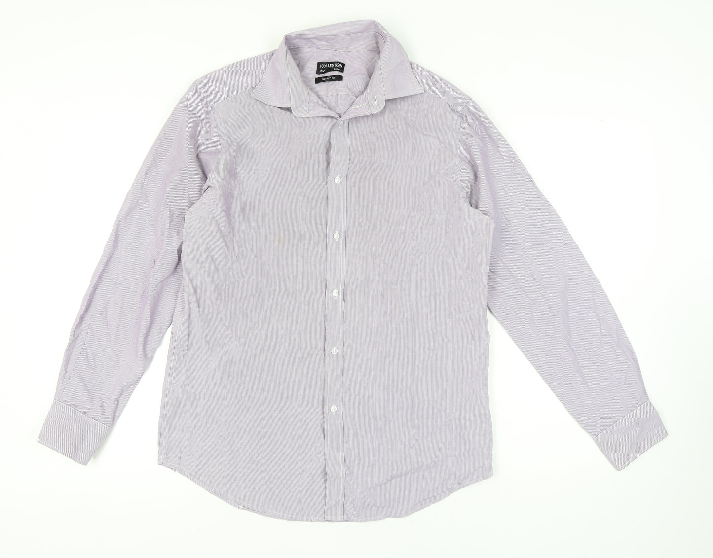 Debenhams Men's Grey Striped Classic Fit Shirt 15.5
