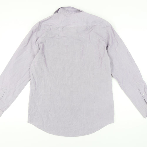Debenhams Men's Grey Striped Classic Fit Shirt 15.5