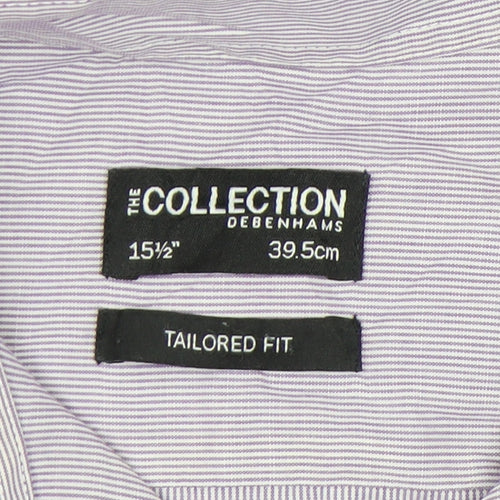 Debenhams Men's Grey Striped Classic Fit Shirt 15.5