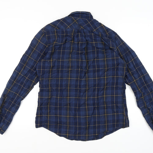 Kathmandu Men's Blue Check Long Sleeve Wool Shirt M