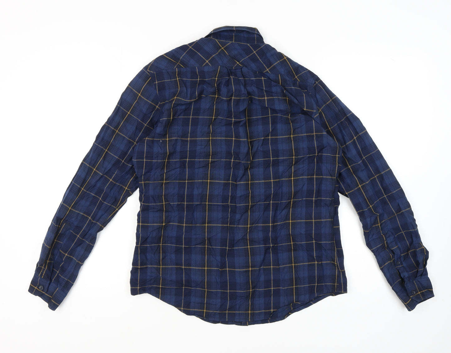 Kathmandu Men's Blue Check Long Sleeve Wool Shirt M