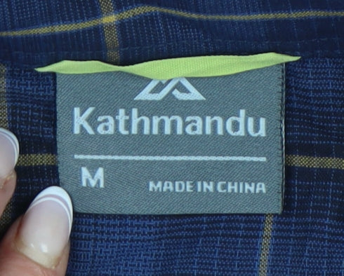 Kathmandu Men's Blue Check Long Sleeve Wool Shirt M