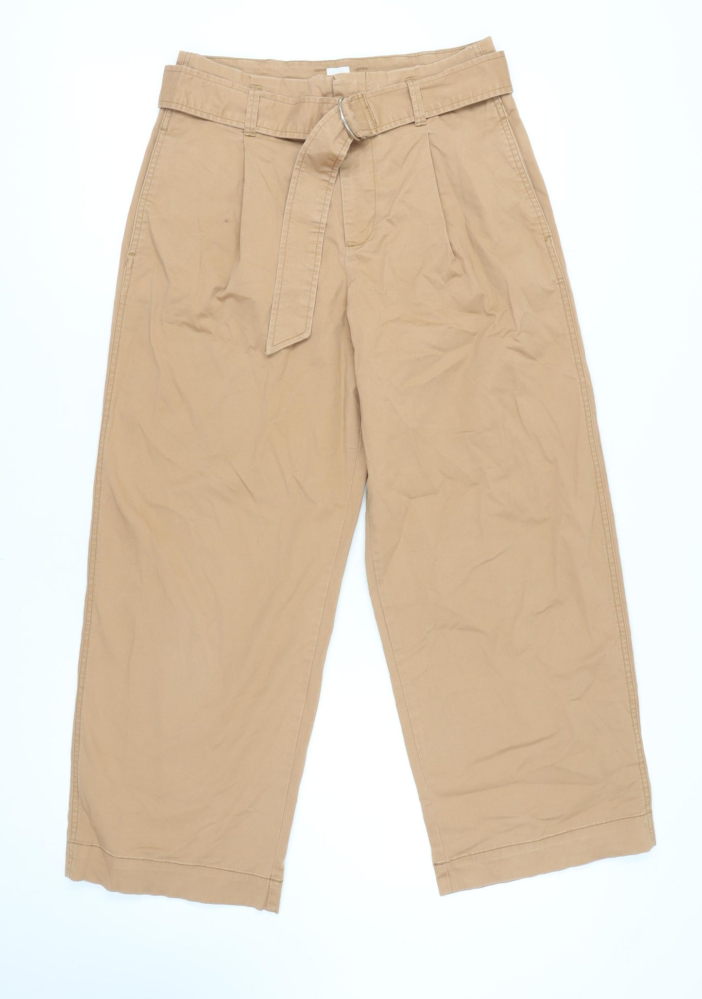 GAP Women's Beige Chino Belted Trousers Size 8