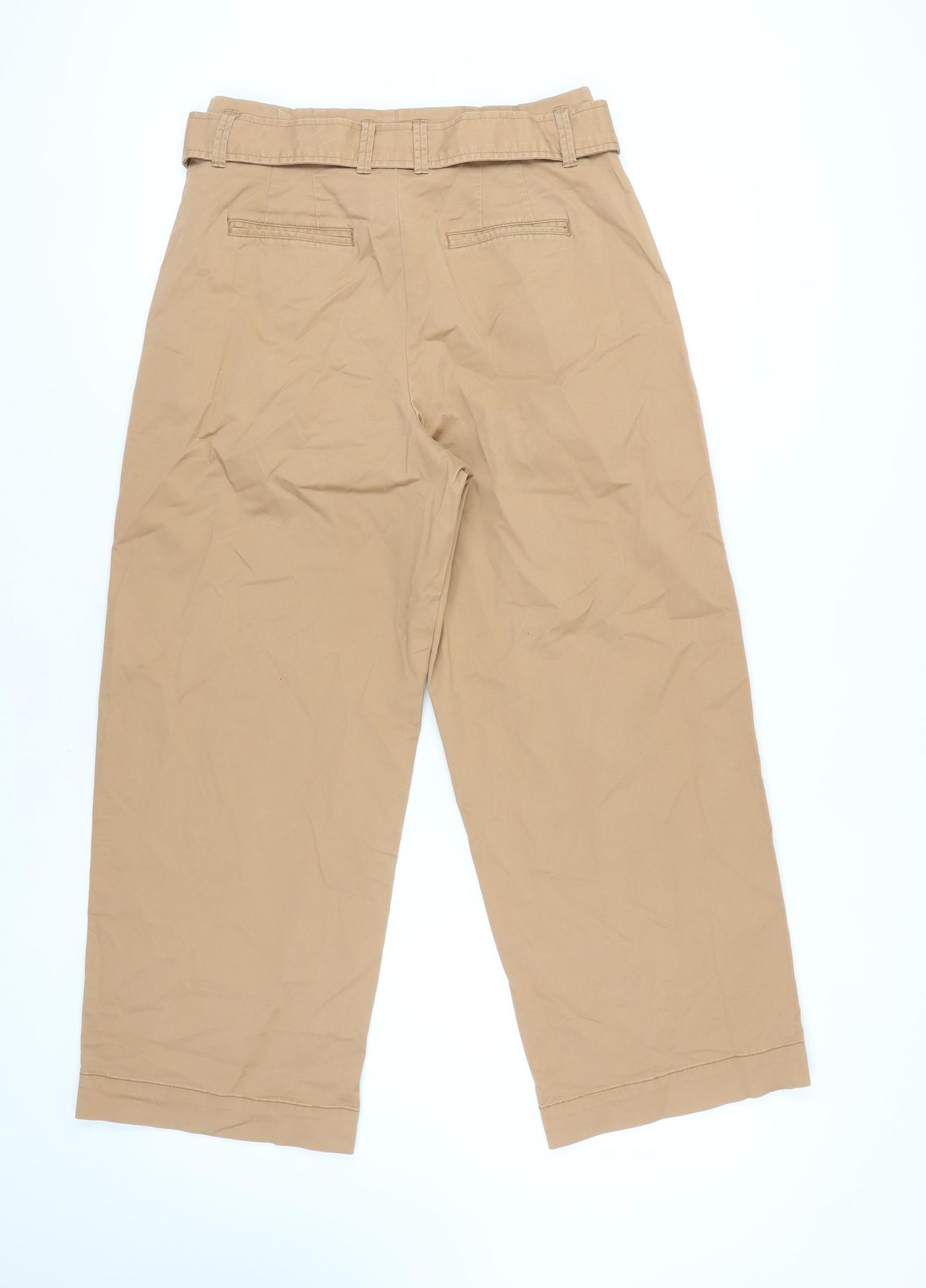 GAP Women's Beige Chino Belted Trousers Size 8