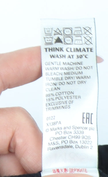 Marks and Spencer Boys' Black Athletic Shorts 9-10 Years