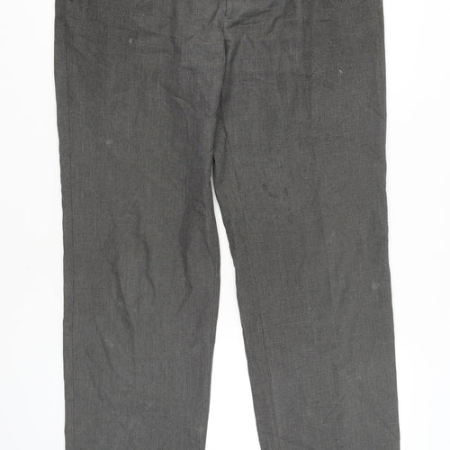 Marks and Spencer Men's Grey Regular Trousers