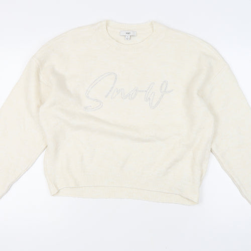 Marks and Spencer Ivory Pullover Jumper - M