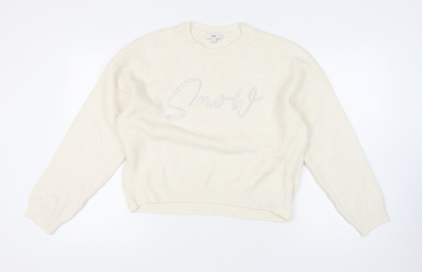 Marks and Spencer Ivory Pullover Jumper - M