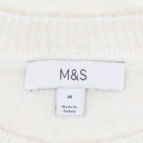 Marks and Spencer Ivory Pullover Jumper - M