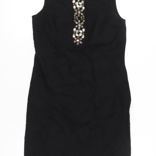 Boden Limited Edition Black Embellished Sheath Dress Size 8