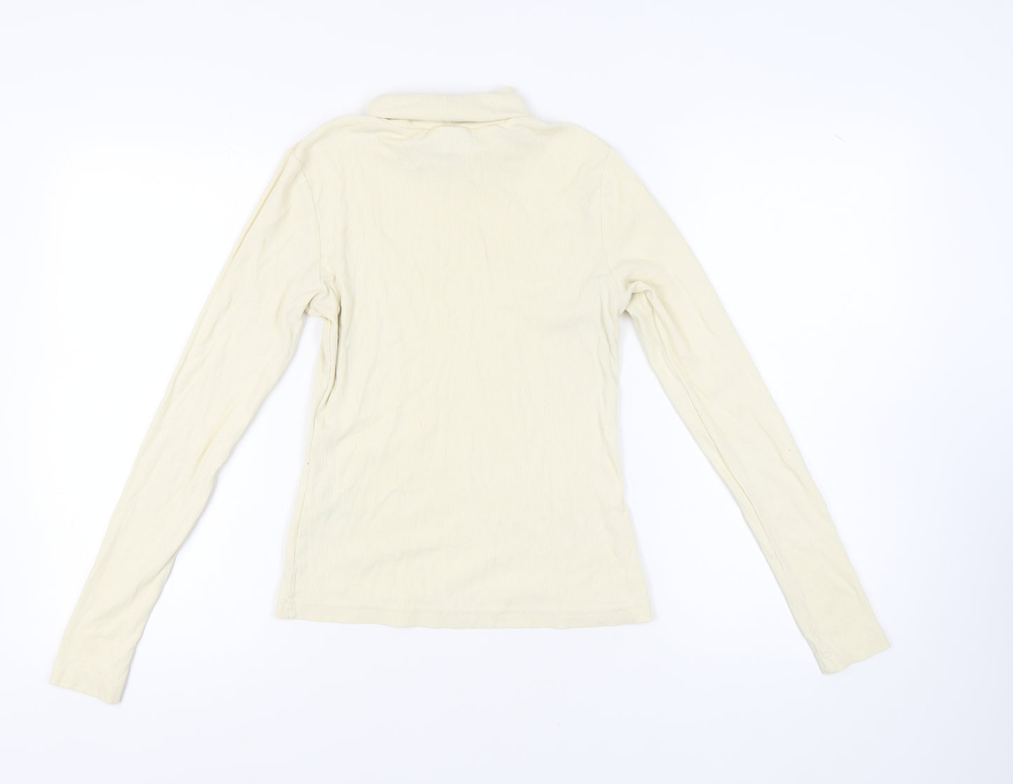 Weekday Women’s Ivory Roll Neck Cotton Top M