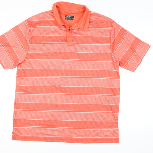 Ben Hogan Men’s XL Orange Striped Polo Shirt