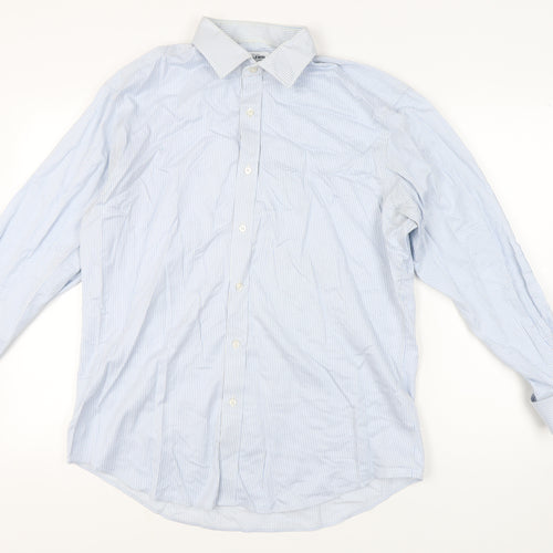 T.M. Lewin Men's Blue Striped Slim Fit Dress Shirt