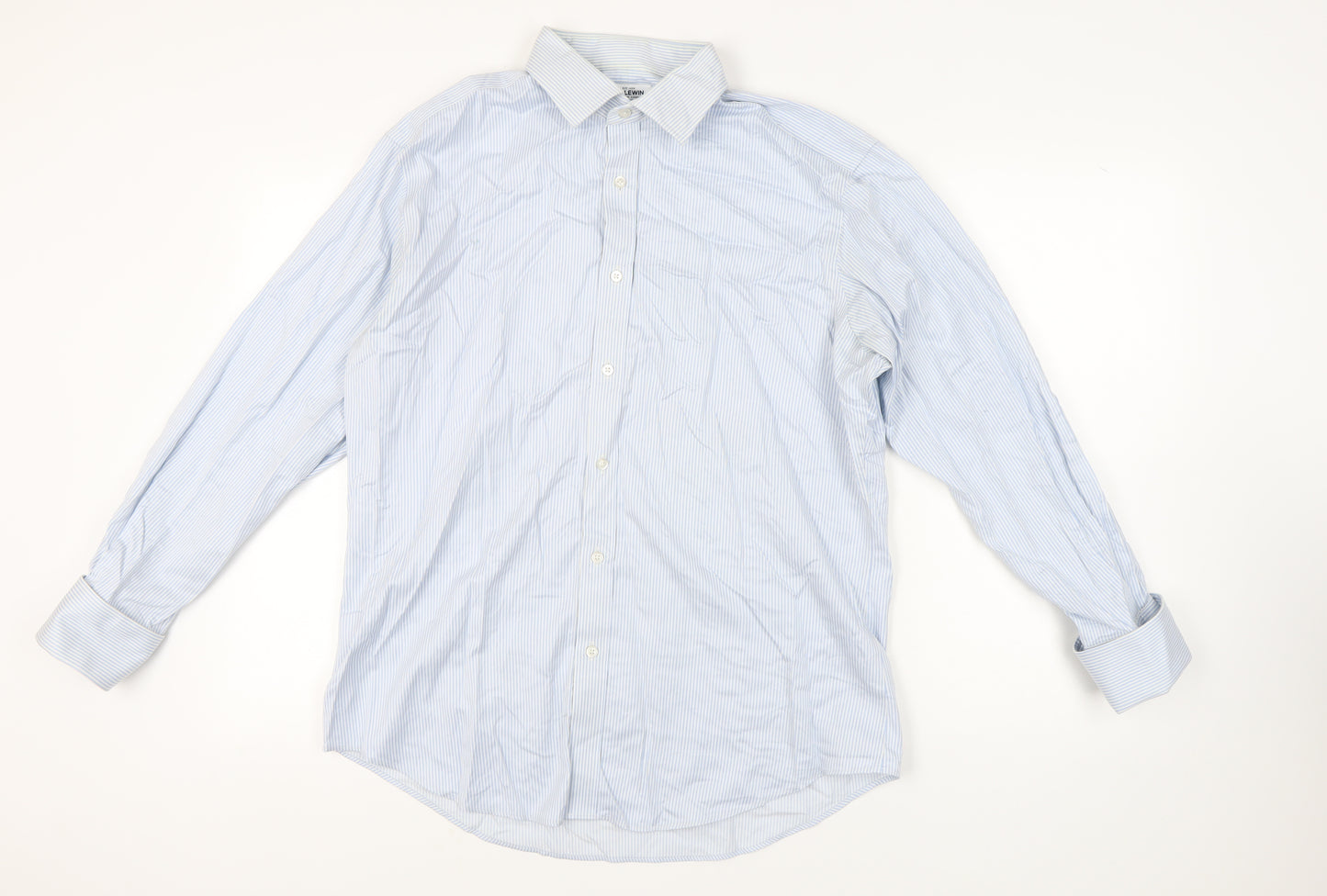 T.M. Lewin Men's Blue Striped Slim Fit Dress Shirt