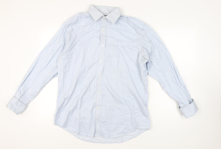 T.M. Lewin Men's Blue Striped Slim Fit Dress Shirt