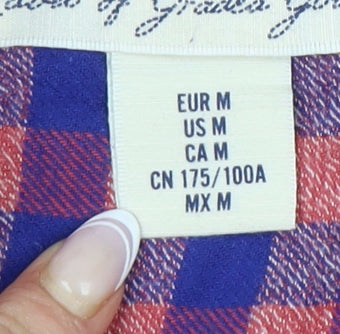 H&M Men's Multicoloured Check Flannel Shirt M