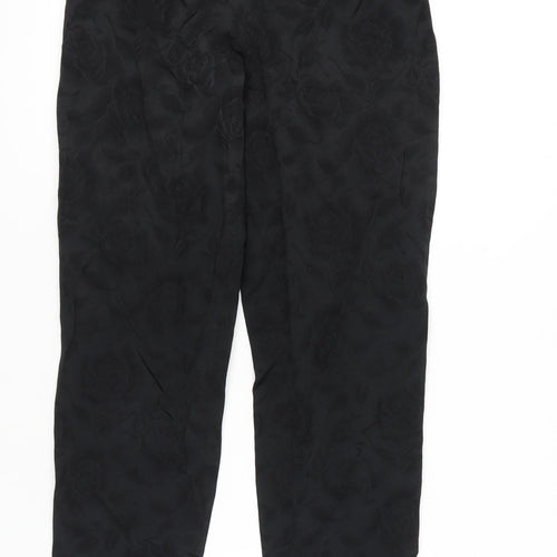 Monsoon Women's Black Floral Trousers Size 10