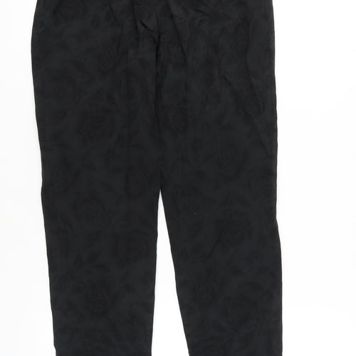 Monsoon Women's Black Floral Trousers Size 10