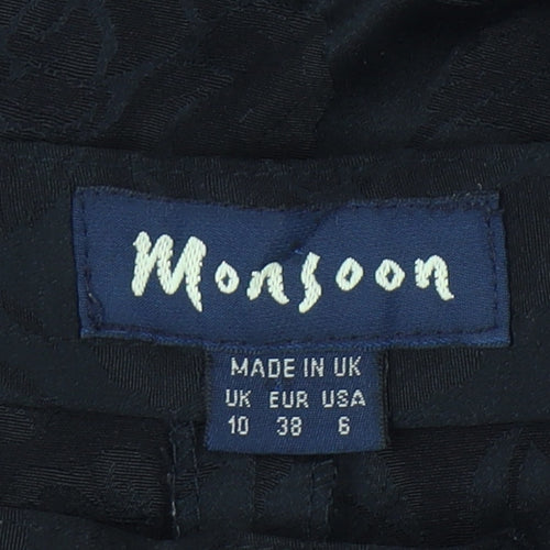 Monsoon Women's Black Floral Trousers Size 10