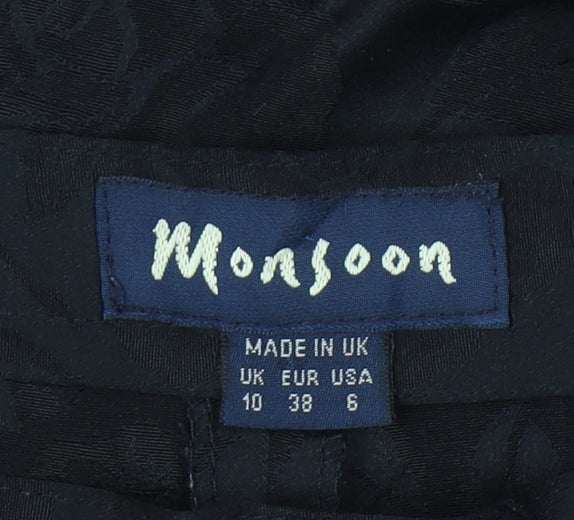 Monsoon Women's Black Floral Trousers Size 10