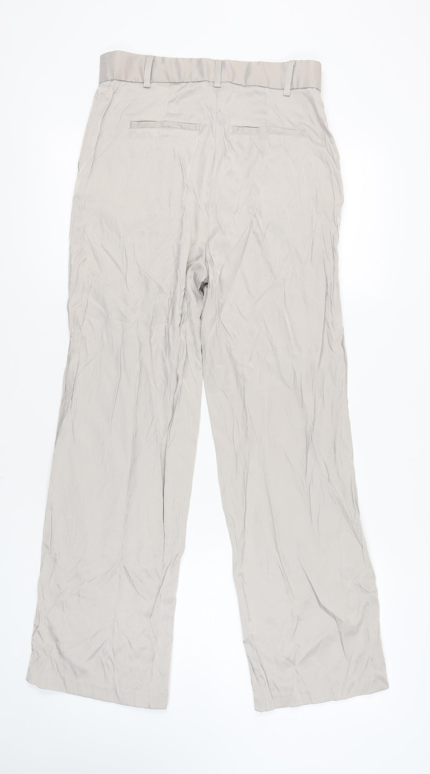H&M Women's Beige Straight Trousers Size 12