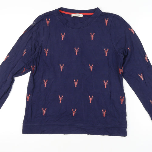 Oasis Women's Blue Animal Print Crew Neck Top - S