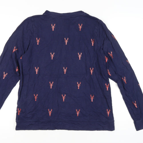 Oasis Women's Blue Animal Print Crew Neck Top - S
