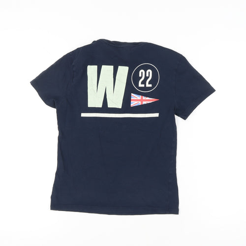 Jack Wills Women's Blue Cotton T-Shirt Size 10 Casual