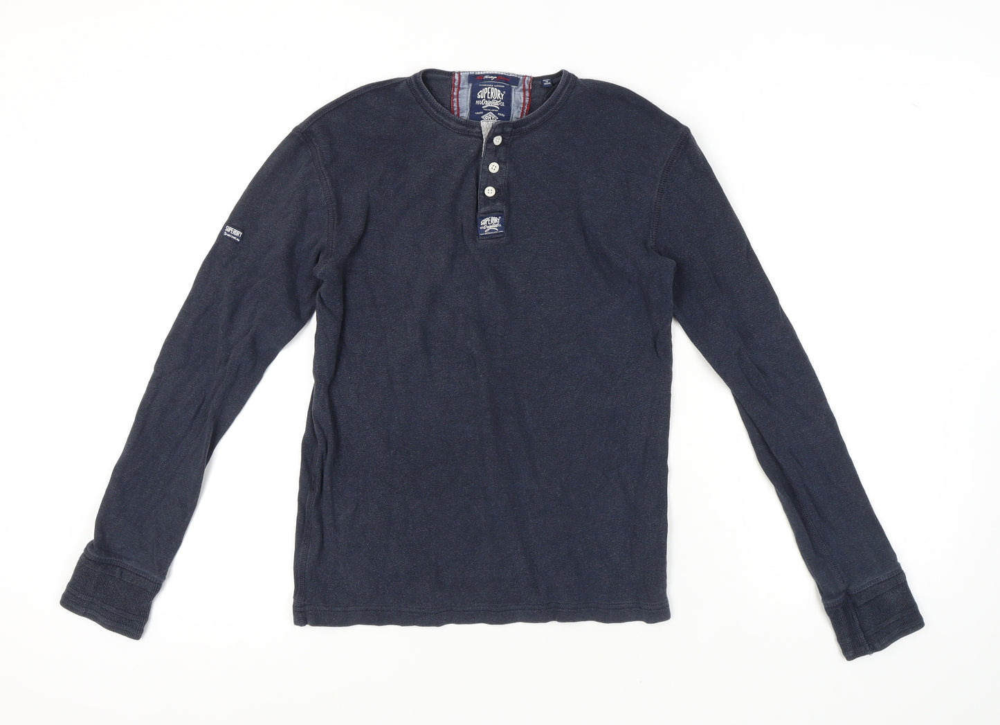 Superdry Men's Blue Long Sleeve Henley T-Shirt