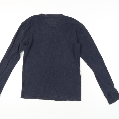 Superdry Men's Blue Long Sleeve Henley T-Shirt