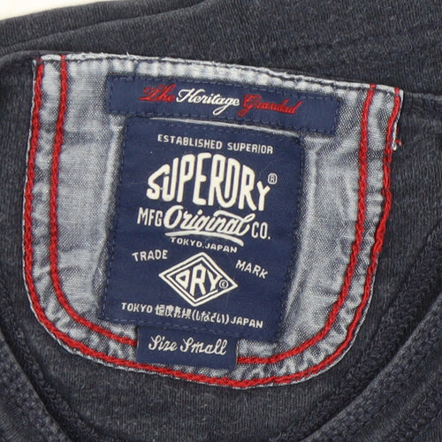 Superdry Men's Blue Long Sleeve Henley T-Shirt