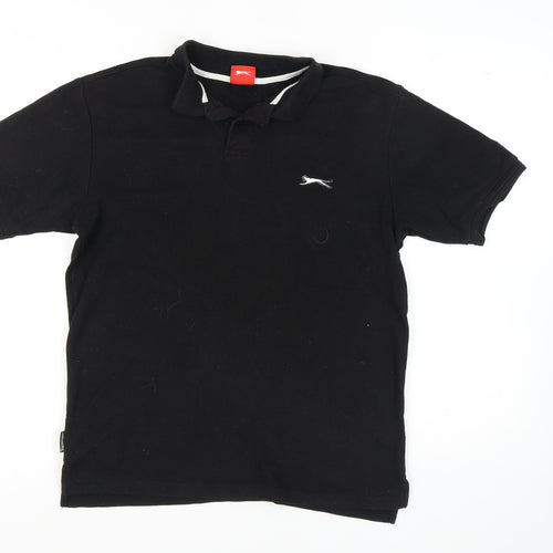 Slazenger Men's Black Polo Shirt M Short Sleeve