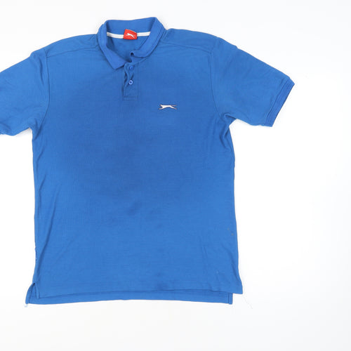 Slazenger Men's Blue Polo Shirt Medium Casual