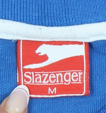 Slazenger Men's Blue Polo Shirt Medium Casual