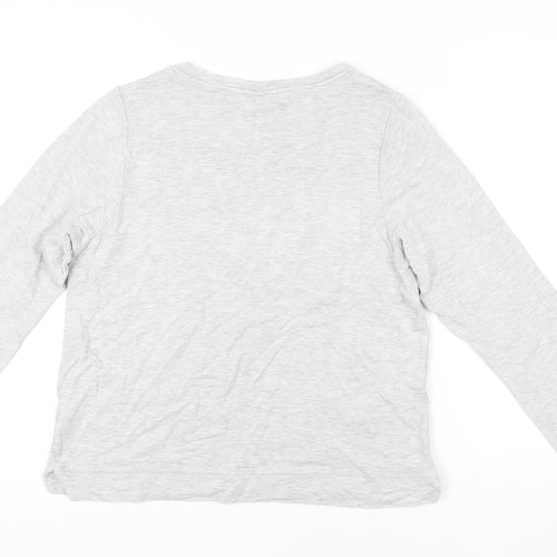 Oasis Women's Grey Pyjama Top, M, Long Sleeve, Flamingo Bells