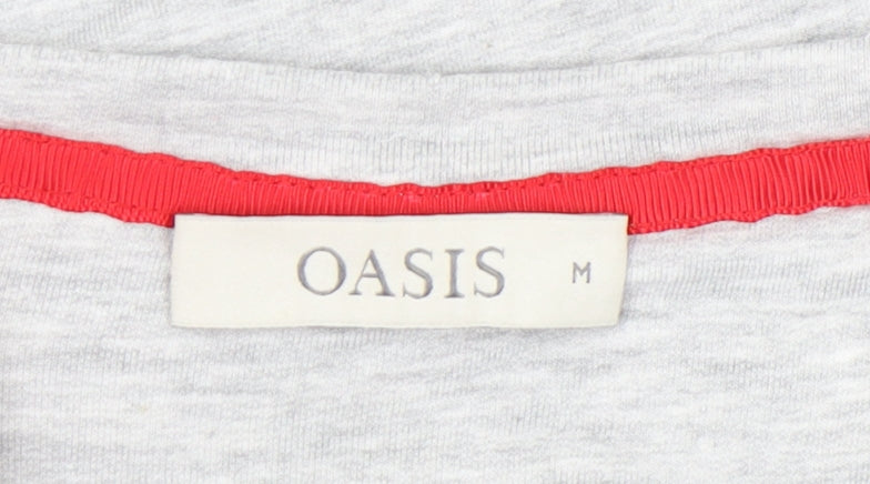 Oasis Women's Grey Pyjama Top, M, Long Sleeve, Flamingo Bells