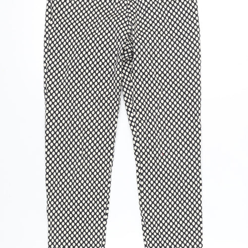 Oasis Women's Black Argyle Trousers Size 10