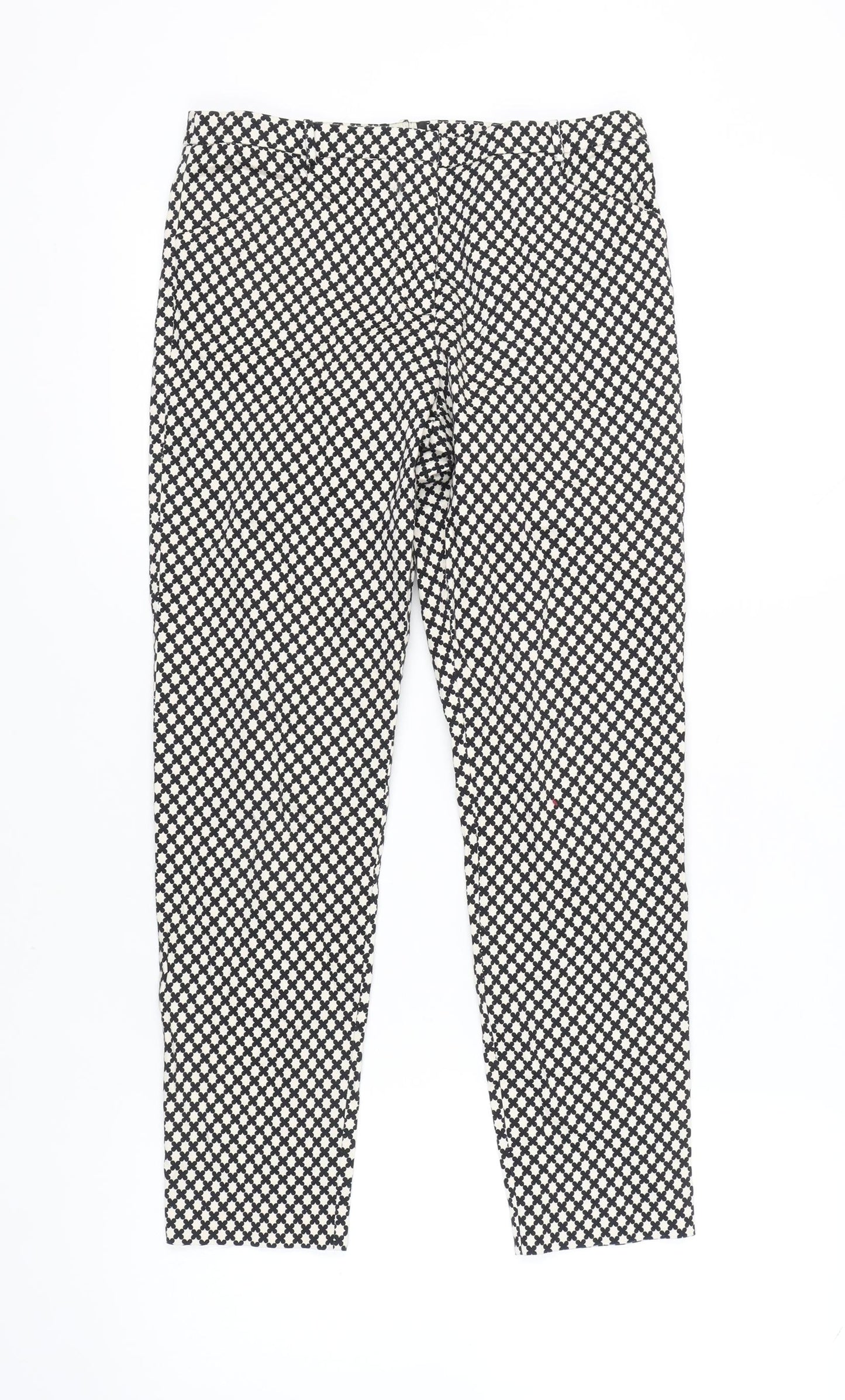 Oasis Women's Black Argyle Trousers Size 10