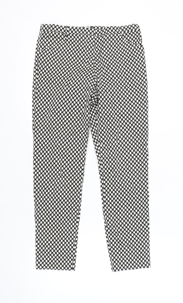 Oasis Women's Black Argyle Trousers Size 10