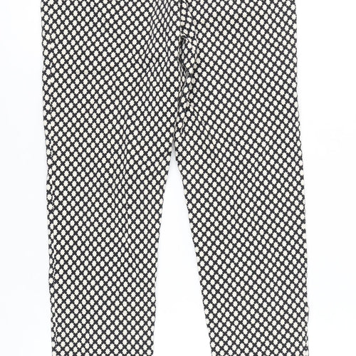 Oasis Women's Black Argyle Trousers Size 10
