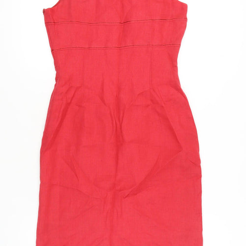 Steilmann Women's Red Linen Sheath Dress UK 10